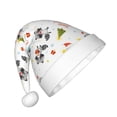 thumbnail image 2 of Haiem happy new year Raccoon Pattern Santa Hat Confortable Velvet Christmas Hat for Christmas Party Favors Fit for Adults and Kids, 2 of 6