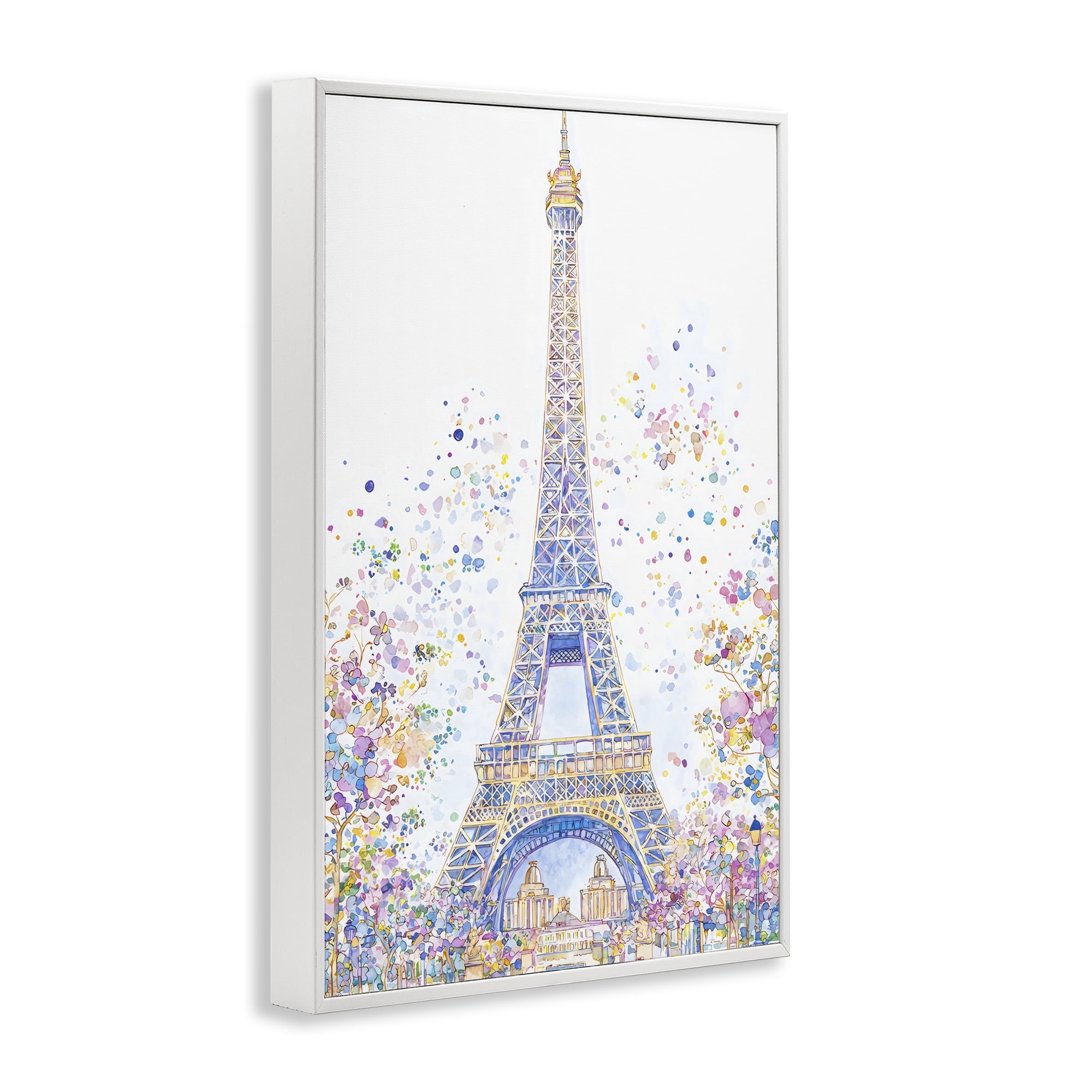 Stupell Industries Colorful Eiffel Tower White Framed Giclee Art, design by Creative Studio