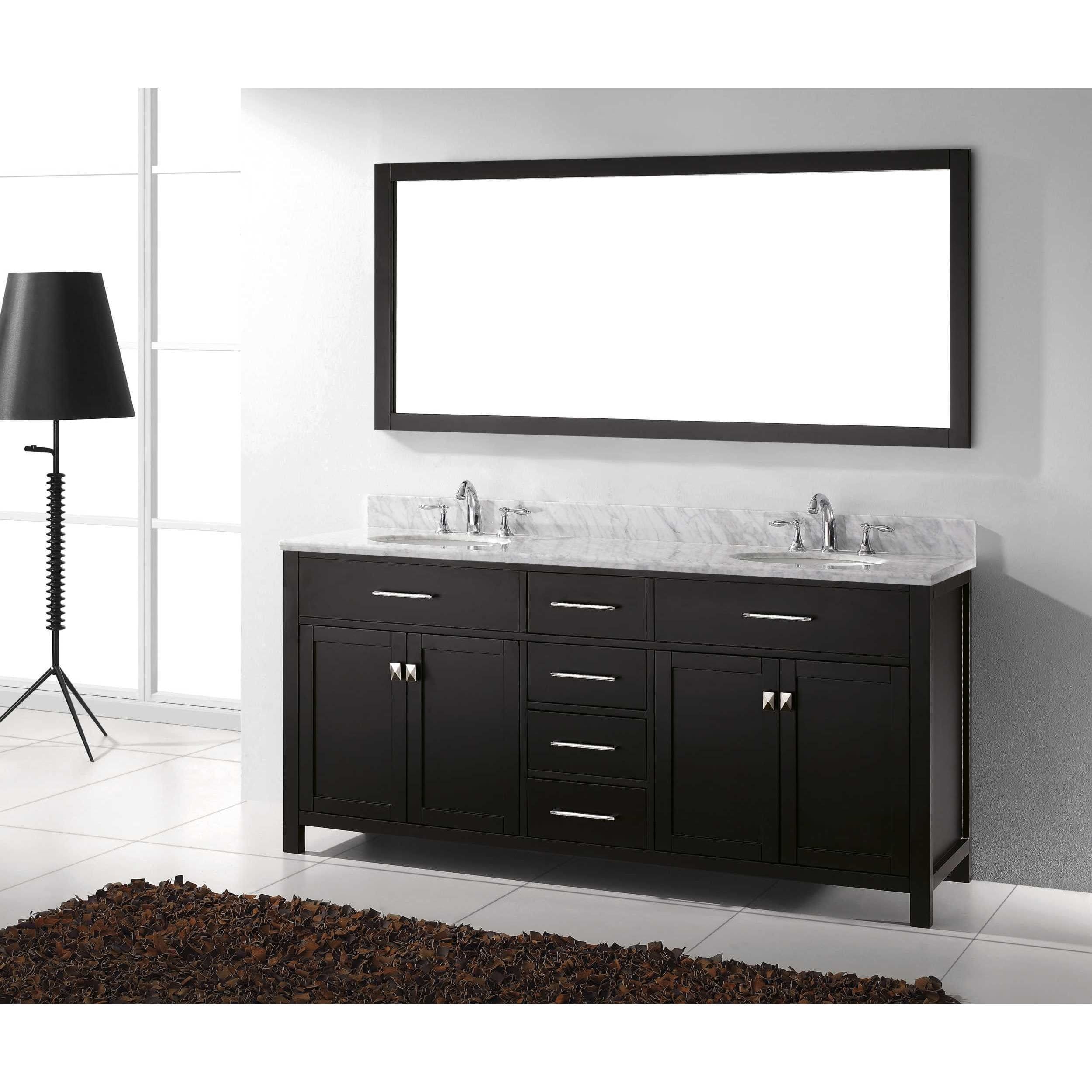 Virtu Usa Caroline 72 Inch Round Double Bathroom Vanity Set