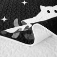 thumbnail image 5 of Homewish Cute Ghost Cat Silhouette Twin Quilt Set for Boys Girls, Halloween Kitty Skull Twin Coverlet Set, 2pcs, 5 of 7