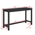 thumbnail image 3 of 4 Piece Bar Table and Chairs Tall Kitchen Breakfast Nook, 59" Sofa Table with Power Outlet - Small Dining Table Set with 3 Upholstered Stools for Living Room, Dining Room, Kitchen, Black, 3 of 9