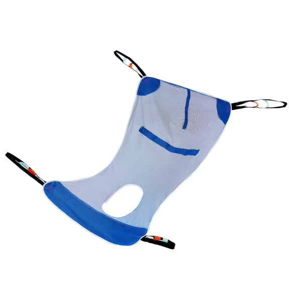 KFFKFF Complete Body Support Sling with Commode Cutout, Secure Bath & Toilet Aid, Durable Polyester Sling for Seniors, Disabled, Bedbound, 600LBS Capacity (Large)