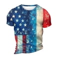 thumbnail image 4 of Men's Quick-Dry Performance Tee, Retro Flag Print with Moisture-Wicking Fabric for Sports and Daily Use ,Blue L, 4 of 5
