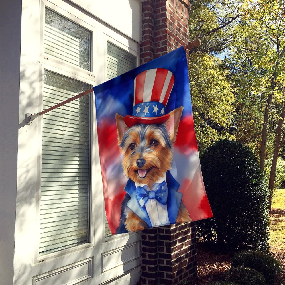 Australian Terrier Patriotic American House Flag 28 in x 40 in