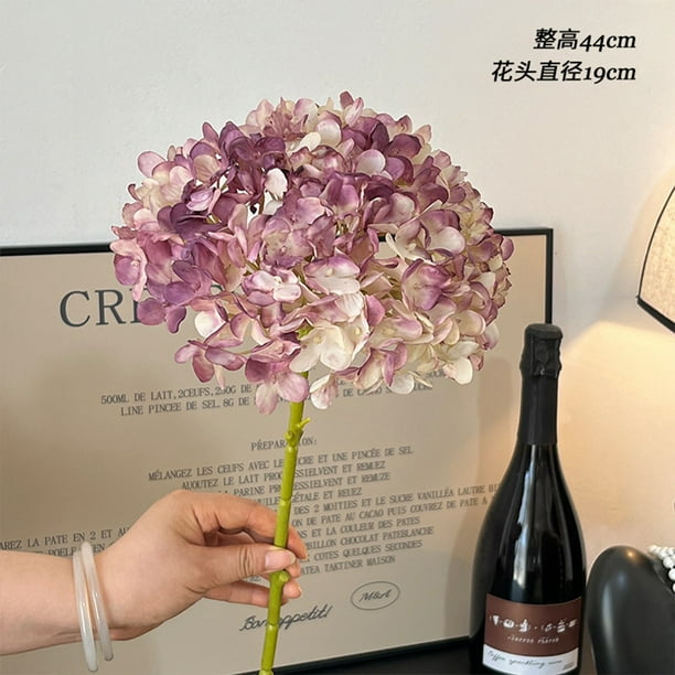 Decoraciones para San Valentín, hortensias artificiales de seda, tallos individuales, flores falsas para bodas, decoración del hogar, bricolaje, estilo pintura al óleo, flores de plástico.
