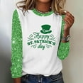 thumbnail image 2 of BLVB Womens St. Patrick's Day Shirts Long Sleeve Crewneck T Shirt Clover Shamrock Printed Tops Casual Festival Tunic Tee Tops, 2 of 4