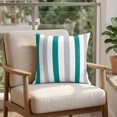 thumbnail image 4 of 16x16 Pillow Covers Set of 2, Teal Grey Striped Square Throw Pillow Covers for Couch/Sofa/Living Room, Geometric Vertical Stripes Minimalist Decorative Soft Pillowcases for Couch Throw Pillows, 4 of 9