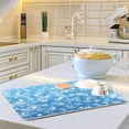 thumbnail image 6 of FREEAMG Blue Snowflake Dish Drying Mat Absorbent Reversible Drying Pad Dish Drainer Rack Mat for Kitchen Countertops Sinks, 16 x 18 Inch, 6 of 7