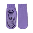thumbnail image 2 of Eosunjian 1 Pair Unisex Socks Mid-tube No Odor Thickened Warm Solid Color Silicone Bottom High Elasticity Anti-slip Sweat-absorption Anti-shrink Sports Winter Socks Purple, 2 of 13