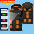 thumbnail image 4 of Chaleco calefactable unisex con cierre de cremallera a prueba de viento ropa deportiva para acampar al aire libre, 4 of 9