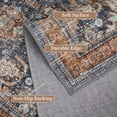 thumbnail image 6 of Hasoo Indoor Area Rug 5' x 7' Rugs for Living Room Vintage Floral Farmhouse Washable Non Slip Carpet for Bedroom, Blue/Orange, 6 of 6
