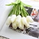 thumbnail image 3 of 30Pcs Artificial Tulips Flowers Real Touch Tulips Fake PU Tulip Bouquet Latex Flower White Tulip(White), 3 of 5
