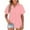 Pink, variant on Kovlvoll Plus Size Tops for Women Short Sleeve Lapel Collared Casual Button up Shirts Summer Comfy T-Shirt Blouse