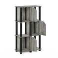 thumbnail image 4 of Furinno Brahms 4-Tier Storage Shelf with 3 Doors, French Oak Grey/Black, 4 of 6