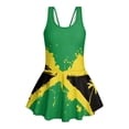 thumbnail image 7 of FOR U DESIGNS Girls' Sleeveless One-Piece Swimsuit Sleeveless Bathing Suit Swimwear Modest Beach Swim Dress Sun Protection, Jamaica Flag, 7 of 7