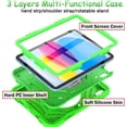 thumbnail image 6 of BMOUO Case for iPad 11th Generation (A16) 11 Inch 2025 / iPad 10th Generation 10.9" 2022 Protective Case with Screen Protector 360°Rotating Stand and Hand / Shoulder Strap, Green, 6 of 7