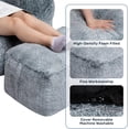 thumbnail image 3 of 15"(H) Bean Bag Ottoman Pouf, 6.6LB Memory Foam Filled Footstool for Sofa, Accent Stuffed Footrest Stool with Washable Cover, Single Footrest Stool for Living Room, Bedroom, Black&grey, 3 of 9