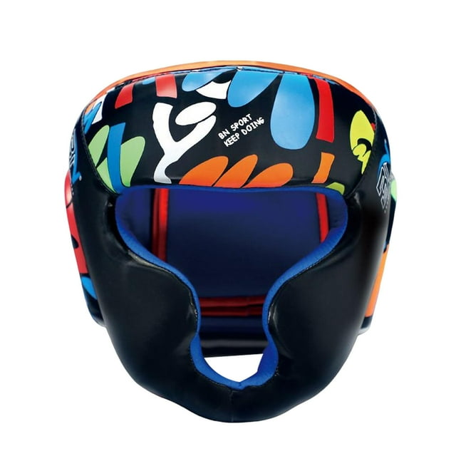 Protector de cabeza de boxeo de cuero PU Cola Casco de boxeo