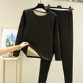 thumbnail image 2 of Minnieouse Conjunto de ropa interior térmica para mujer, calzoncillos largos cómodos para clima frío y cálido, ropa interior de cuello de Color Ropa interior Negro XL Minnieouse AP013725-14, 2 of 6
