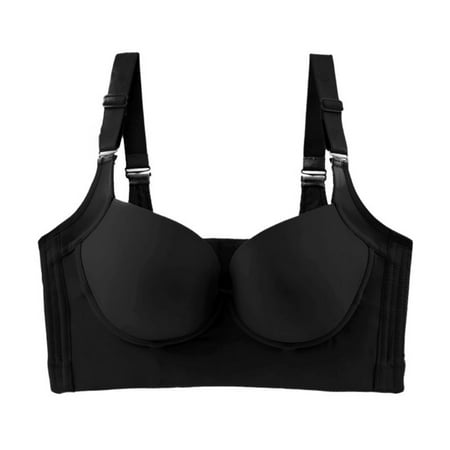 

Spdoo Women s Full-cup Oversized Lingerie Women s Underwire-less Gathered on Retractable Breast-adjusted Bra Black 38CDE