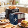 thumbnail image 3 of Toaster Cover 4 Slice, Vintage Star Country Dustproof Bakeware Oven Protector with Top Hook, American Flag Blue Red Waterproof Small Kitchen Appliance Toasters Dust Cover, 12"x11"x8", 3 of 9