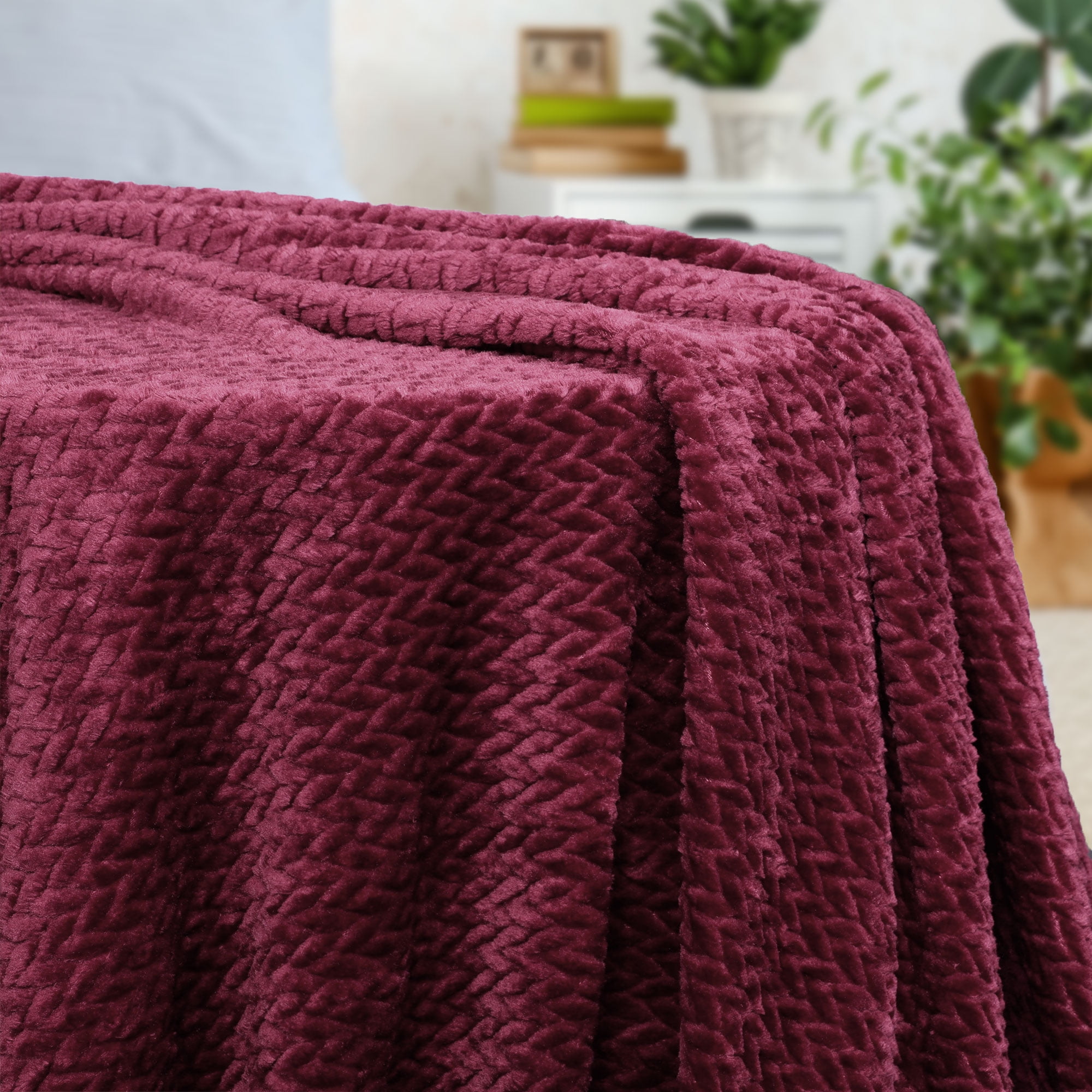 Unique Bargains Soft Flannel Fleece Sofa Throw Blanket, 59