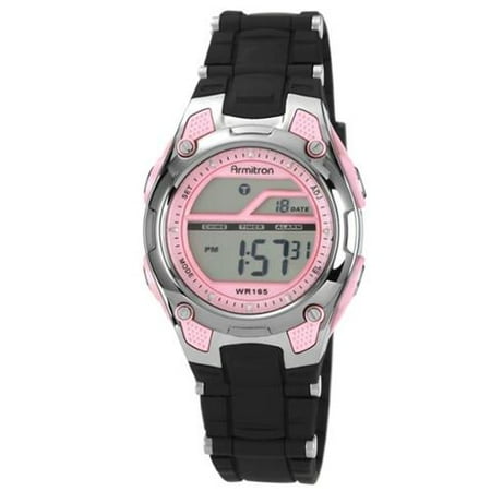 armitron sport women's 456984pnk pink and black chronograph digital watch
