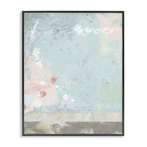 Stupell Industries Contemporary Disruptive Pink Paintbrush on Abstract Blue Design Black Framed Giclee Art, 11 x 14, by Suzanne Nicoll