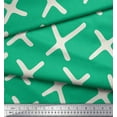 thumbnail image 2 of Soimoi Green Velvet Fabric Cross Symbol Printed Fabric 1 Yard 58 Inch Wide, 2 of 3