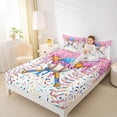 thumbnail image 3 of Castle Fairy Baseball Ice Cream King Sheets 4pcs, Sport Theme Dessert Bedding, Pink Blue White,1 Fitted Sheet, 1 Flat Sheet and 2 Pillowcases, 3 of 6