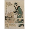thumbnail image 3 of Kitagawa Utamaro II 18x24 Black Modern Framed Museum Art Print Titled - Chinese Embroidery (From the Series Instructive Patterns for Women's Handicraft) (1808), 3 of 5