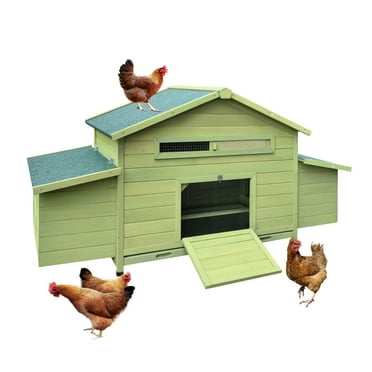 Outdoor Wooden Chicken Coop – Hen House Poultry Cage with 2 Large Nesting Boxes and 2 Free-Range Doors