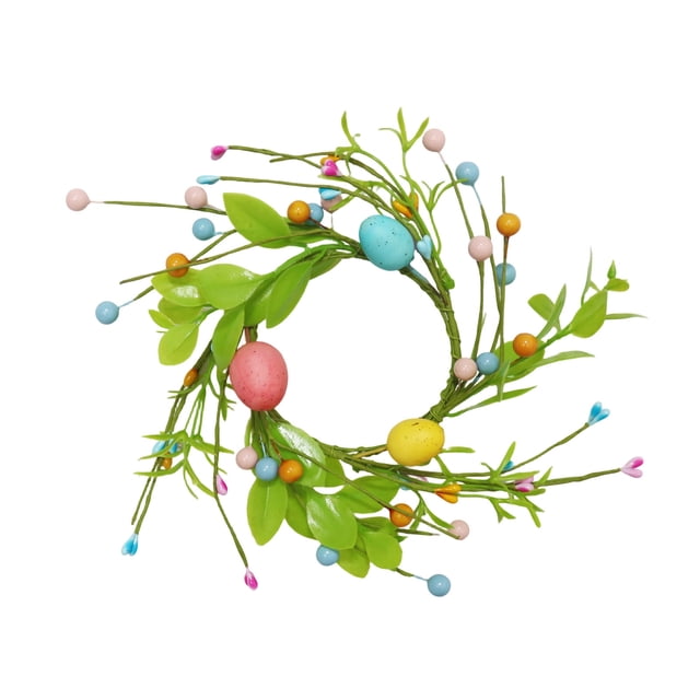 Mlkoz Easter Decor, Easter Egg Candle Ring Rustics Vintage Multi-colored Egg Wreath Berry Wreath Suitable For Easter Table Centerpieces And Spring Door Decorations, Easter Decor