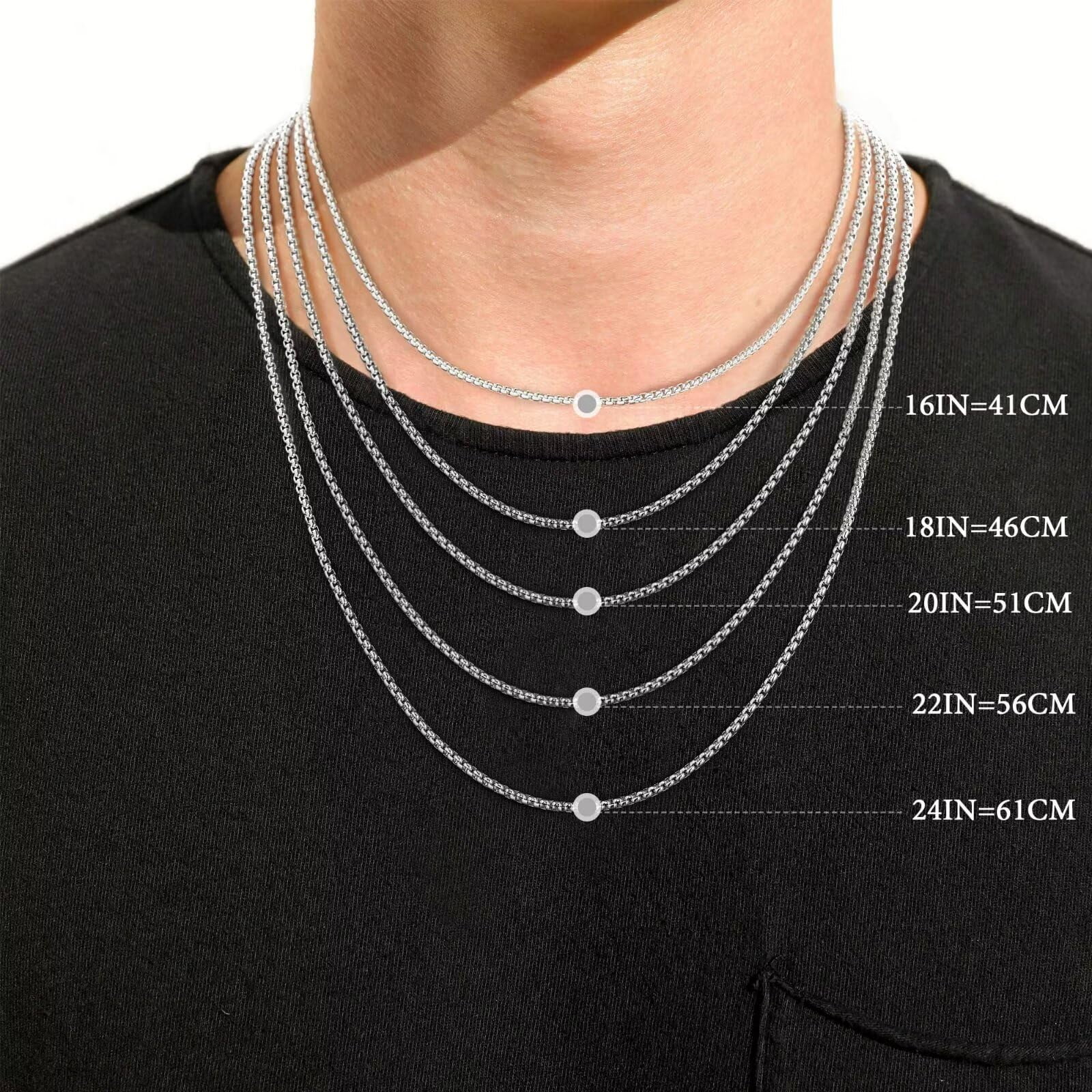 Turandoss S925 Sterling Silver Cross Necklace for Men 18K Silver Plated Chain Jewelry Christian Religious Birthday Teacher Appreciation Graduation Fathers Day Gifts for Him Her Men Son Dad Boys Girls