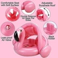 thumbnail image 1 of Inflatable Pink Flamingo Baby Swimming Ring With Sun Protection Summer Pool Toy_Perfect Gift, 1 of 2