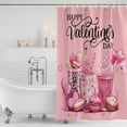 thumbnail image 4 of Pink Valentines Waterproof Fabric Shower Curtain, Love Heart Desserts Coffee Waterproof Fabric Shower Curtain for Bathroom Curtains Bathtubs Hotel Washable Shower Curtains with 12 Hooks Small 36x78in, 4 of 8