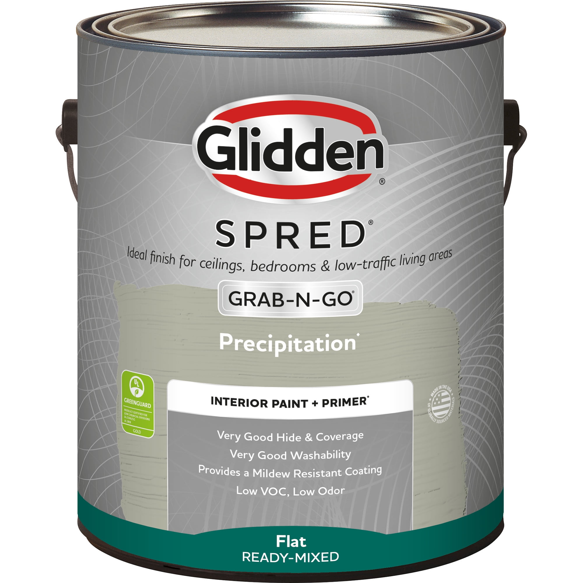 Glidden Spred Grab-N-Go Precipitation / Gray, Flat Interior Paint with Primer, 1 Gallon
