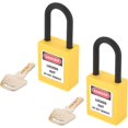 thumbnail image 1 of Wekity Lockout Tagout Locks Safety Padlock Loto Locks Keyed Alike PA Lock Out Tag Out Steel Shackle Small Luggage Padlocks Yellow 6mm 2PCS-0621, 1 of 5