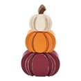 thumbnail image 3 of Wooden Stacked Pumpkin Décor - 8 inches, 3 of 5