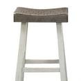 thumbnail image 2 of Bianca Counter Stool Set of 2- Dark Gray Saddle Seat- White Solid Wood, 2 of 6
