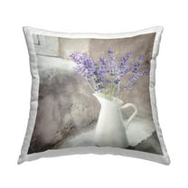 Stupell Industries Lavender Sprigs in Vase Square Decorative Printed Throw Pillow, 18 x 18