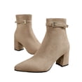thumbnail image 6 of Taqqpue Women's Ankle Boots Pointed Toe Side Zip Slip On Mid Heel Comfortable Dress Booties for Women Size 5.5-10.5 Fashion Dress Shoes Fall Winter Footwear Casual Walking Daily Wear, 6 of 10