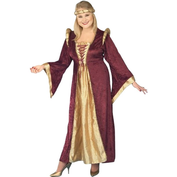 Renaissance Medieval Queen Adult Plus Womens Costume Royal Theme Party