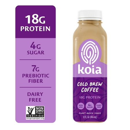 Koia Protein Nutritional Shake, Cold Brew Coffee, 18g Plant Protein, Non-Dairy Ready to Drink