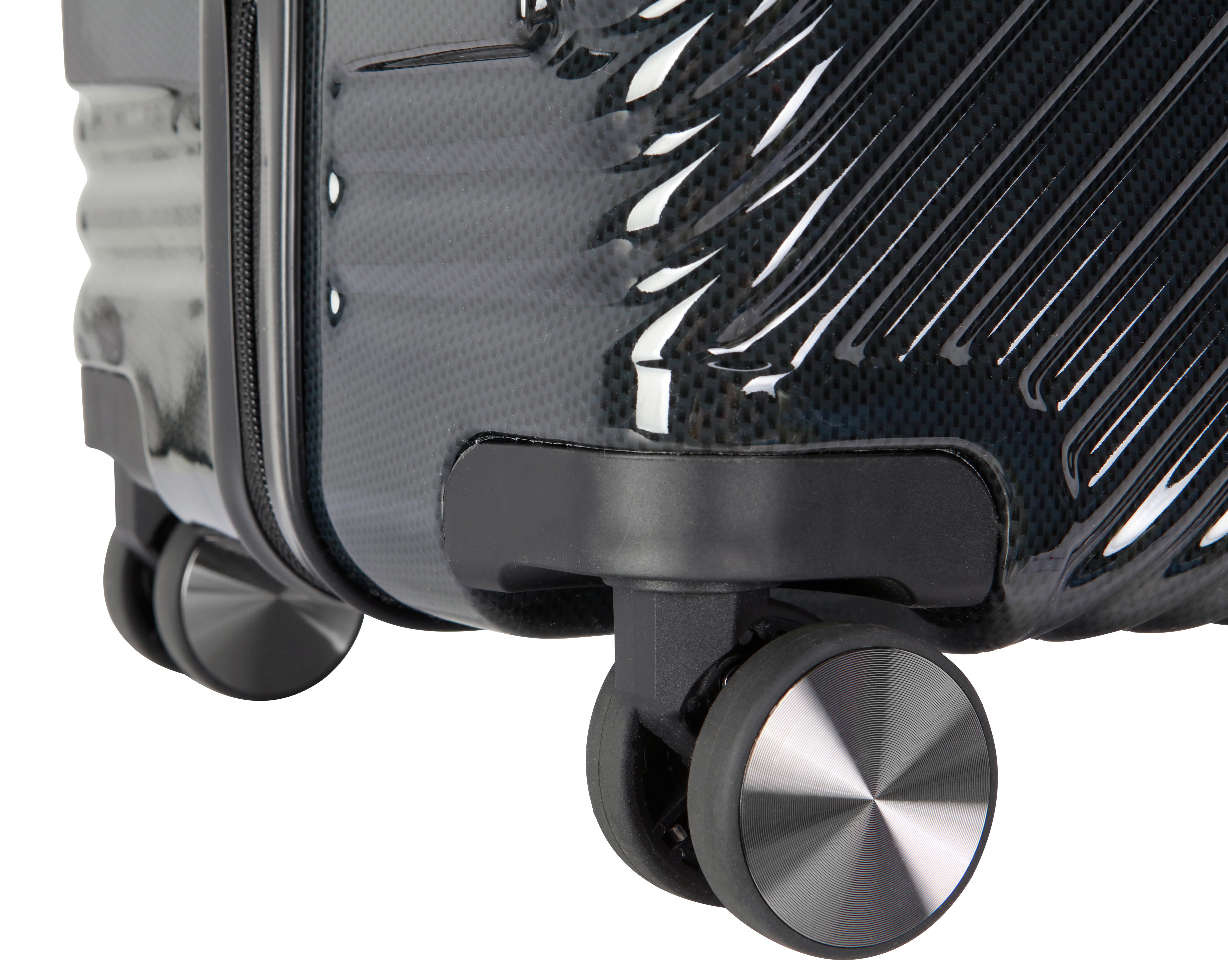 Ecotech Veer 20-inch Hardside Travel ABS Carry-on Luggage, Obsidian Black, All Ages