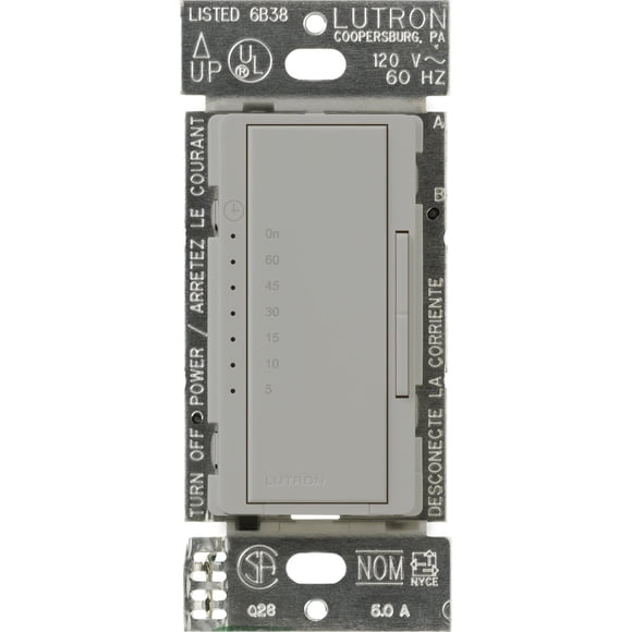 Interruptor temporizador de cuenta regresiva Lutron Maestro MA-T51MN-GR gris