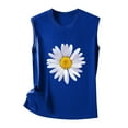 thumbnail image 4 of GEWSEY Vintage Mandala Graphic Tank Tops for Women Summer Beach Graphic Loose Tanks Vest USA Flag Vacation Racerback Tank Cami Blue, S, 4 of 6