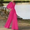 thumbnail image 2 of NMMUED Jumpsuits for Women Dressy One Piece Jumpsuits for Women Formal Jumpsuits for Women Elegant Jumpsuits for Women Short Sleeve Jumpsuit for Women, Hot Pink XL, 2 of 5