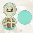 thumbnail image 5 of Unique Bargains Portable Round Jewelry Box Jewelry Organizer Box for Travel for Trip Green 1 Pc, 5 of 6
