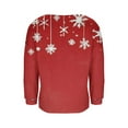 thumbnail image 4 of Hueook Sweatshirts for Women Ladies' Fashionable Loose Casual Christmas Printed Long Sleeved V-neck Coarse Woven Pit Stripe Hoodie Top Red M, 4 of 6